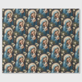 ヴァージンマリアとイエスキスローマカトリックのクリスマス ラッピングペーパー (フラット)