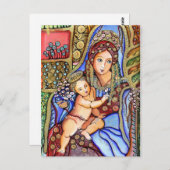 ヴァージンマリアとイエス絵画の子供 ポストカード (正面/裏面)