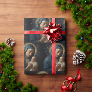 ヴァージンマリアとイエス・クリスマス ラッピングペーパー