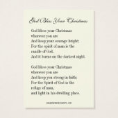 ヴァージンマリアとイエズスのクリスマス祈りの言葉詩 (裏面)