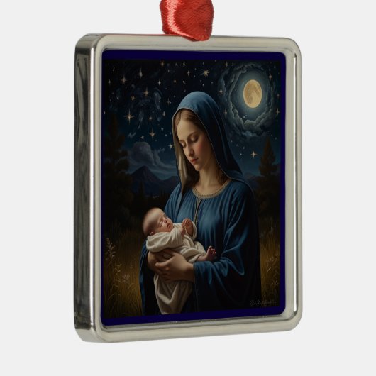 ヴァージンマリアとイエズススタリーナイトクリスマス メタルオーナメント (右)