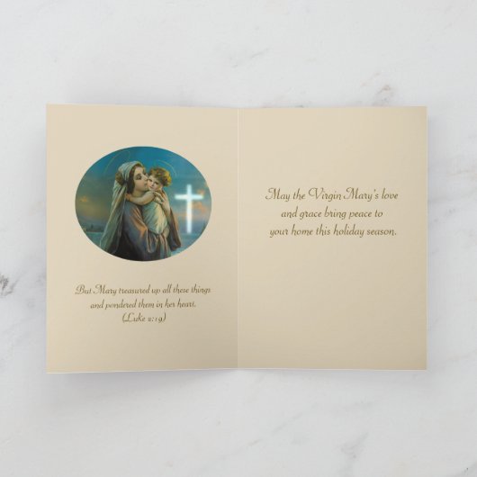 ヴァージンマリアとベビーイエスとバラ シーズンカード (内部)