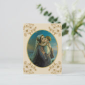 ヴァージンマリアとベビーイエスとバラ シーズンポストカード (スタンド正面)