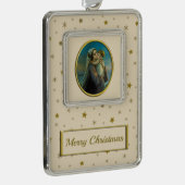 ヴァージンマリアとベビーイエスのクリスマス シルバープレートフレームオーナメント (右)