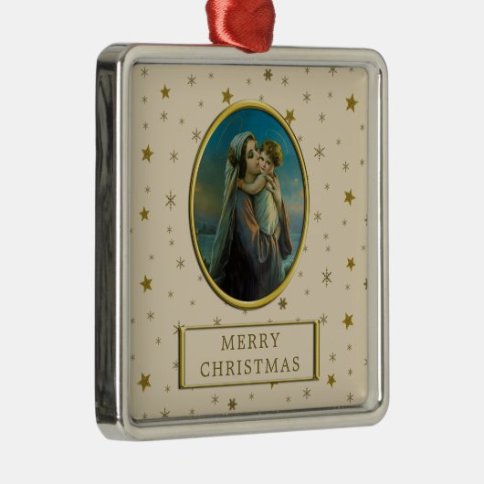 ヴァージンマリアとベビーイエスのクリスマス メタルオーナメント (右)