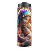 ヴァージンマリアとベビーイエズスのステンドグラス タンブラー (正面)