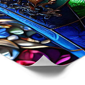 ヴァージンマリアとベビーイエズスのステンドグラス ポスター (角)