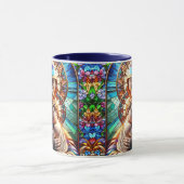 ヴァージンマリアとベビーイエズスのステンドグラス マグカップ (中央)