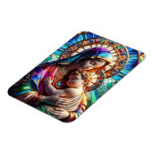 ヴァージンマリアとベビーイエズスのステンドグラス マグネット (左側)