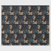 ヴァージンマリアと子イエス・クリスチャン・ヴィンテージ ラッピングペーパー (フラット)