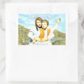 ヴァージンマリアと子イエス 長方形シール (バッグ)