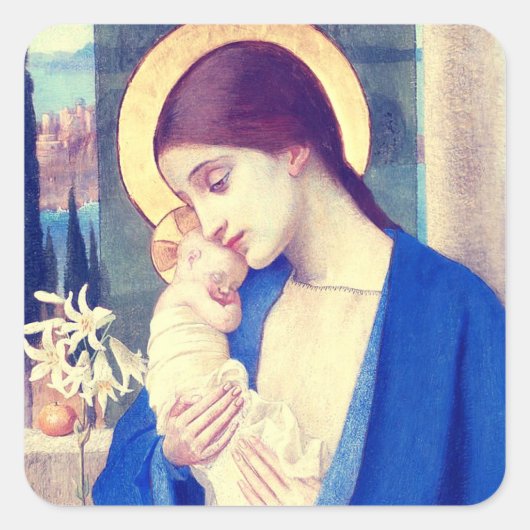 ヴァージンマリアと子バイマリアンストークス スクエアシール (正面)