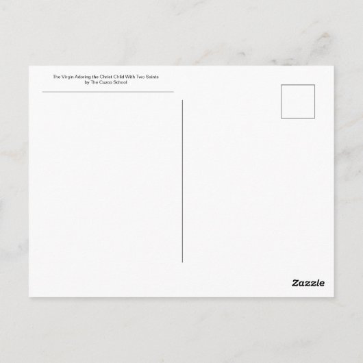 ヴァージンマリアはキリストの子を慕う ポストカード (裏面)
