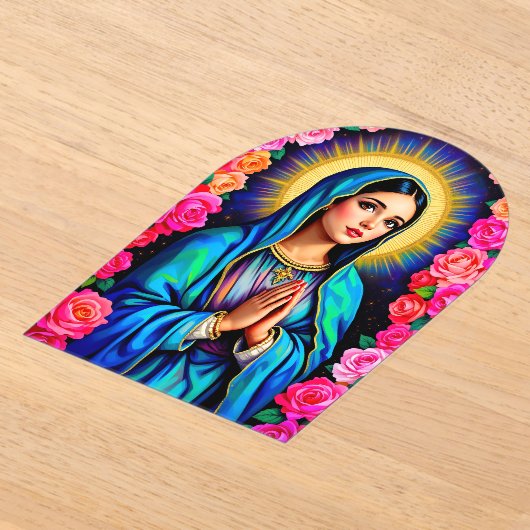 ヴァージンマリアはグアダルーペのバプテスマの我々の女として アクリル招待状 (レイダウン)