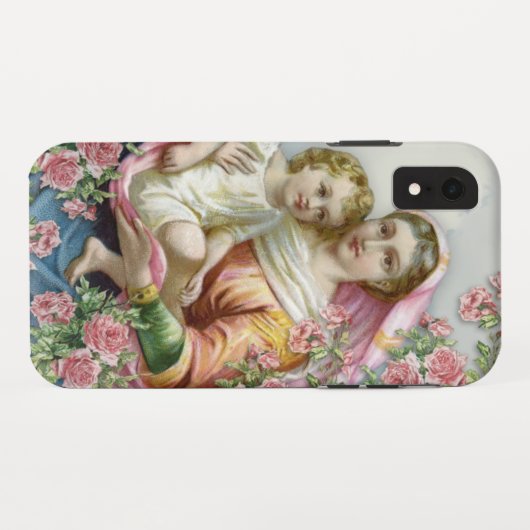 ヴァージンマリアベビーイエスカトリック宗教ヴィンテージ Case-Mate iPhoneケース (裏面(横))