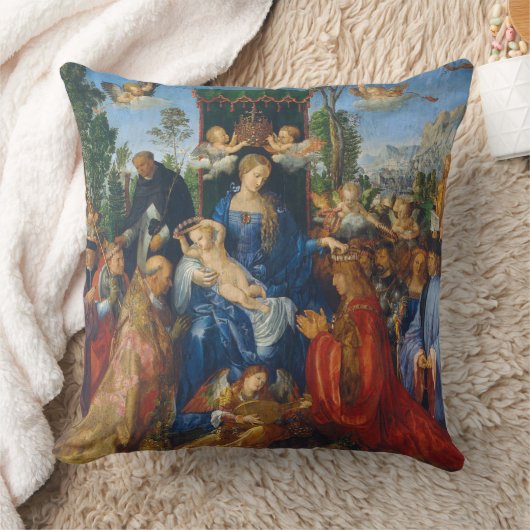 ヴァージンマリアベビーイエスセインツエンジェルス宗教芸術 クッション (ブランケット)