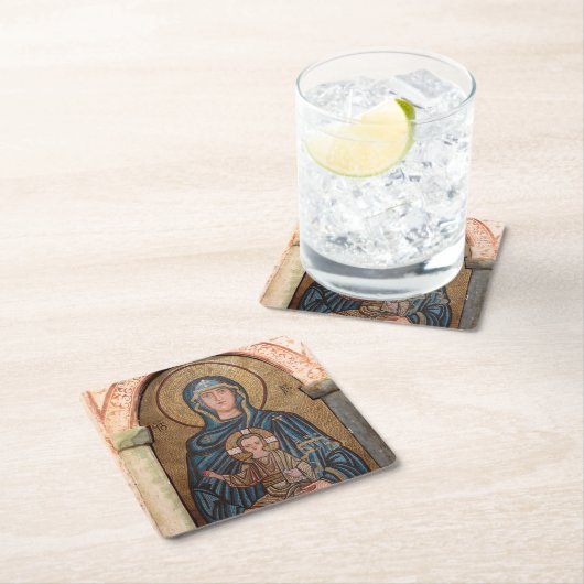 ヴァージンマリアンドイエスモザイク スクエアペーパーコースター (インサイチュ)
