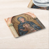 ヴァージンマリアンドイエスモザイク スクエアペーパーコースター (アングル)