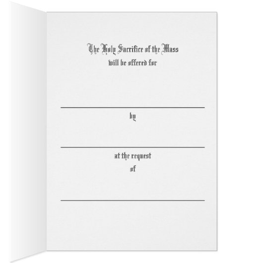 ヴァージンマリア宗教カトリックマスオファーカード (内側 (右))