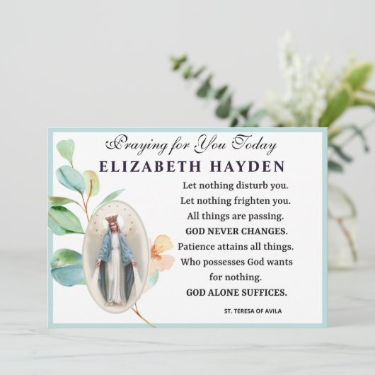 ヴァージンマリア宗教カトリック祈りの言葉セントテレサ カード (スタンド正面)
