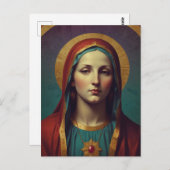 ヴァージンマリア敬虔なローマカトリック聖札 ポストカード (正面/裏面)