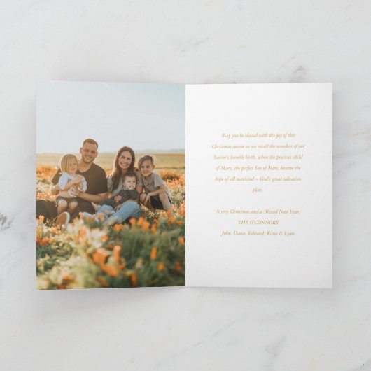 ヴァージンマリア&イエスとフォトカトリックのクリスマス シーズンカード (内部)