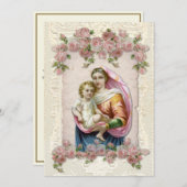 ヴァージンマリーカトリック宗教悔やみや弔慰弔慰 サンキューカード (正面/裏面)