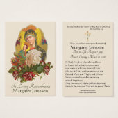 ヴァージンマリーカトリック葬儀祈りの言葉ホリーカード (正面&裏面)