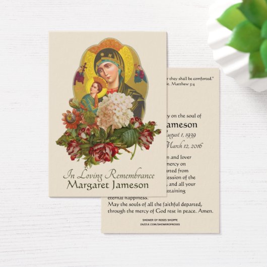 ヴァージンマリーカトリック葬儀祈りの言葉ホリーカード (デスク)