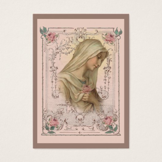 ヴァージンマリーカトリック葬儀祈りの言葉神聖カード (正面)