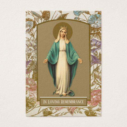 ヴァージンマリーカトリック葬儀祈りの言葉神聖カード (正面)