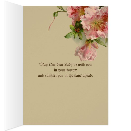 ヴァージンマリー宗教ヴィンテージフローラ悔やみや弔慰 (内側 (右))