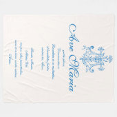 ヴァージンマリ賛美アハイルマリアアヴェマリア祈りの言葉 フリースブランケット (正面(横))