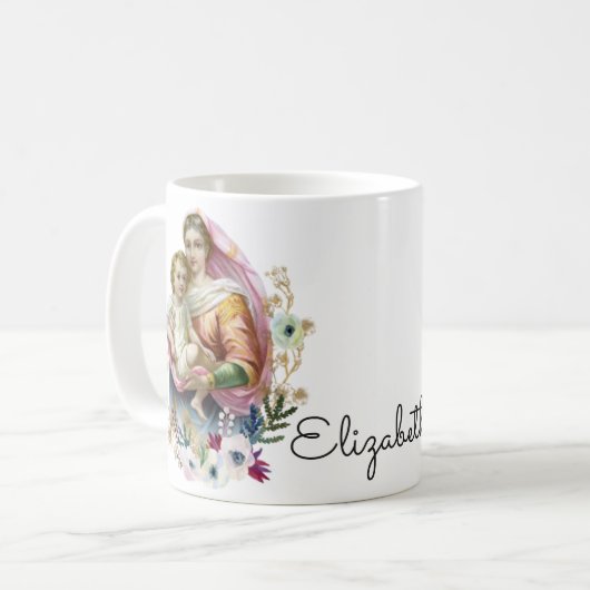 ヴァージンマリ賛美ーイエスカトリック祈りの言葉 コーヒーマグカップ (正面左)