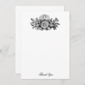 ヴァージンマリ賛美ーラインアートカトリック宗教 サンキューカード (正面/裏面)