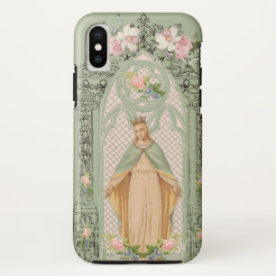 ヴァージンマリ賛美ー宗教ヴィンテージカトリック iPhone X ケース