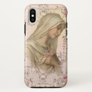 ヴァージンマリ賛美ー宗教ヴィンテージカトリック iPhone X ケース