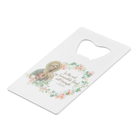 ヴァージンマリ賛美ー·ファティマ·宗教的カトリック クレジットカード栓抜き (正面アングル)