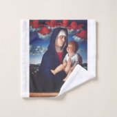 ヴァージンメアリとベビーイエスと赤いチャルーブ バスタオルセット (ウォッシュタオル)