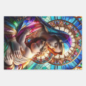 ヴァージンメアリとベビーイエス | モザイククリスマス ラッピングペーパーシート (正面2)