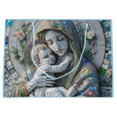 ヴァージンメアリとベビーイエス | モザイク像 ラージペーパーバッグ (正面)