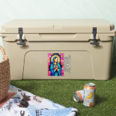 ヴァージンメアリと祈りの言葉数々のサイズウィンドウ シール (クーラー)