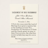 ヴァージンメアリエレガントーブルー結婚式の引き出物カード (裏面)