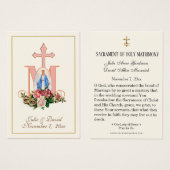 ヴァージンメアリエレガント祈りの言葉結婚式の引き出物カード (正面&裏面)