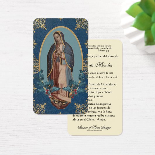 ヴァージンメアリスペインのーホリー宗教祈りの言葉カード (デスク)