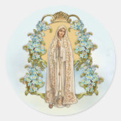 ヴァージンメアリフローラ宗教女性ファティマクラシ ラウンドシール (正面)
