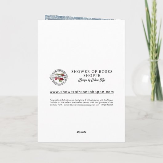 ヴァージンメアリヴィンテージカソリックブルーエンジェル カード (裏面)