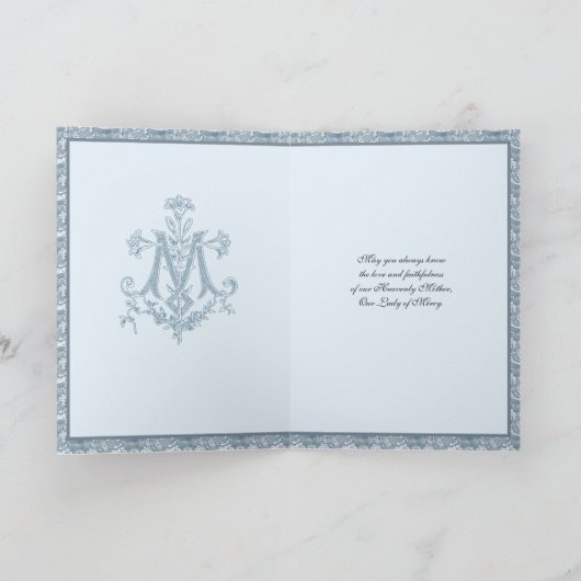 ヴァージンメアリヴィンテージカソリックブルーエンジェル カード (内部)