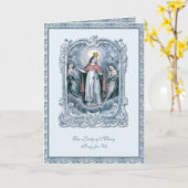 ヴァージンメアリヴィンテージカソリックブルーエンジェル カード (黄色い花)