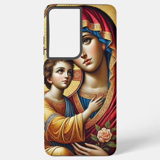 ヴァージンメアリーとベビーイエスキリスト SAMSUNG GALAXYケース (裏面)